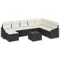 Preview: 9-teiliges Garten-Sofa-Set mit Kissen Schwarz Poly-Rattan
