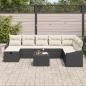 Preview: 9-teiliges Garten-Sofa-Set mit Kissen Schwarz Poly-Rattan