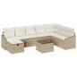 Preview: 9-teiliges Garten Sofa Set mit Kissen Beige Poly Rattan