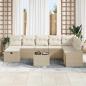 Preview: 9-teiliges Garten Sofa Set mit Kissen Beige Poly Rattan