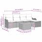 Preview: 6-teiliges Garten Sofa Set mit Kissen Schwarz Poly Rattan, 2-Sitzer Garten Sofa mit Kissen Schwarz Poly Rattan