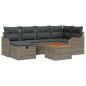 Preview: 7-teiliges Gartensofa-Set mit Kissen in Grau aus Poly Rattan, 2-Sitzer Gartensofa mit Kissen in Grau aus Poly Rattan