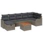 Preview: 8-teiliges Garten Sofa Set mit Kissen Grau Poly-Rattan, 2-Sitzer Garten Sofa mit Kissen Grau Poly-Rattan