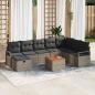 Preview: ARDEBO.de - 9-teiliges Garten Sofa Set mit Kissen Grau Poly Rattan, 2-Sitzer Garten Sofa mit Kissen Grau Poly Rattan