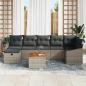 Preview: ARDEBO.de - 8-teiliges Garten Sofa Set mit Kissen Grau Poly Rattan