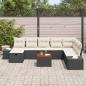 Preview: 9-teiliges Garten-Sofa-Set mit Kissen Schwarz Poly Rattan