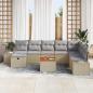 Preview: 9-teiliges Garten Sofa Set mit Kissen Beige Poly Rattan
