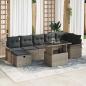 Preview: ARDEBO.de - 8-teiliges Garten-Sofa-Set mit Kissen Grau Poly Rattan
