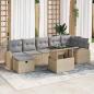 Preview: ARDEBO.de - 8-teiliges Garten Sofa Set mit Kissen Beige Poly Rattan