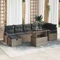 Preview: ARDEBO.de - 8-teiliges Garten-Sofa-Set mit Kissen Grau Poly-Rattan, 2-Sitzer Garten-Sofa mit Kissen Grau Poly-Rattan
