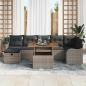 Preview: 8-teilige Garten-Sofaset mit Kissen Grau Poly-Rattan, 2-Sitzer Garten-Sofa mit Kissen Grau Poly-Rattan