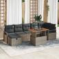 Preview: ARDEBO.de - 8-teiliges Garten-Sofa-Set mit Kissen Grau Poly Rattan, 2-Sitzer Garten-Sofa mit Kissen Grau Poly Rattan