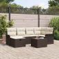 Preview: ARDEBO.de - 7-tlg. Garten Sofa Set mit Kissen Braun Poly Rattan, 2-Sitzer Garten Sofa mit Stauraum & Kissen Braun Poly Rattan