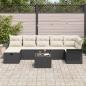 Preview: 8-teiliges Garten-Sofa-Set mit Kissen Schwarz Poly-Rattan, 2-Sitzer Garten-Sofa mit Stauraum & Kissen Schwarz Poly-Rattan
