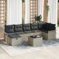 Preview: ARDEBO.de - 8-teiliges Garten Sofa Set mit Kissen in Hellgrau aus Poly Rattan, 2-Sitzer Garten Sofa mit Stauraum & Kissen in Hellgrau aus Poly Rattan