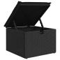 Preview: 6-teiliges Garten-Sofa-Set mit Kissen Schwarz Poly Rattan, 2-Sitzer Garten-Sofa mit Stauraum und Kissen Schwarz Poly Rattan