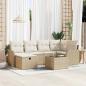 Preview: ARDEBO.de - 7-teiliges Garten-Sofa-Set mit Kissen Beige Poly Rattan, 2-Sitzer Garten-Sofa mit Stauraum & Kissen Beige Poly Rattan