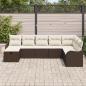 Preview: 8-teiliges Garten Sofa Set mit Kissen Braun Poly Rattan, 2-Sitzer Garten Sofa mit Stauraum & Kissen Braun Poly Rattan