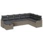 Preview: ARDEBO.de - 8-teiliges Garten-Sofa-Set mit Kissen Grau Poly-Rattan, 2-Sitzer Garten-Sofa mit Stauraum & Kissen Grau Poly-Rattan