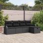 Preview: ARDEBO.de - Gartensofa-set 5 stk. Schwarz Poly-Rattan