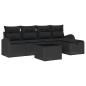 Preview: Gartensofa-set 6 stk. Schwarz Poly-Rattan