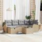 Preview: ARDEBO.de - 7-teiliges Garten-Sofa-Set mit Kissen Beige Poly Rattan, 2-Sitzer Garten-Sofa mit Stauraum & Kissen Beige Poly Rattan