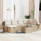 Preview: ARDEBO.de - 7-teiliges Garten-Sofa-Set mit Kissen Beige Poly Rattan, 2-Sitzer Garten-Sofa mit Stauraum & Kissen Beige Poly Rattan