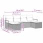 Preview: 6-teiliges Garten Sofa Set mit Kissen Grau Poly Rattan, 2-Sitzer Garten Sofa mit Stauraum & Kissen Grau Poly Rattan