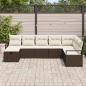 Preview: 8-teiliges Garten Sofa Set mit Kissen Braun Poly Rattan, 2-Sitzer Garten Sofa mit Stauraum & Kissen Braun Poly Rattan