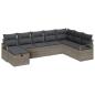 Preview: ARDEBO.de - 8-teiliges Garten Sofa Set mit Kissen Grau Poly Rattan, 2-Sitzer Garten Sofa mit Stauraum & Kissen Grau Poly Rattan