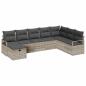 Preview: 8-teiliges Garten-Sofa-Set mit Kissen Hellgraues Poly-Rattan, 2-Sitzer Garten-Sofa mit Stauraum & Kissen Graues Poly-Rattan