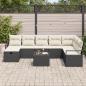 Preview: 9-teiliges Garten Sofaset mit Kissen Schwarz Poly Rattan, 2-Sitzer Garten Sofa mit Stauraum & Kissen Schwarz Poly Rattan