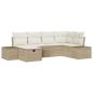 Preview: 6-teiliges Garten Sofa Set mit Kissen Beige Poly Rattan