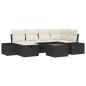 Preview: 7-teiliges Garten Sofa Set mit Kissen Schwarz Poly Rattan