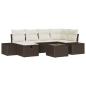 Preview: 7-teiliges Garten Sofa Set mit Kissen Braunes Poly Rattan