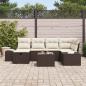 Preview: 7-teiliges Garten Sofa Set mit Kissen Braunes Poly Rattan