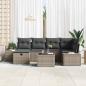 Preview: 7-teiliges Garten-Sofa-Set mit Kissen Grau Poly Rattan