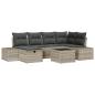 Preview: 7-teiliges Garten-Sofa-Set mit Kissen aus hellgrauem Poly-Rattan