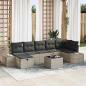 Preview: ARDEBO.de - 8-teiliges Garten Sofa Set mit Kissen in Hellgrau, Poly Rattan