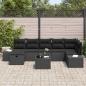 Preview: 8-teiliges Garten-Sofa-Set mit Kissen Schwarzes Poly-Rattan