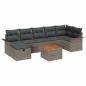 Preview: 8-teiliges Garten Sofa Set mit Kissen grau Poly Rattan, 2-Sitzer Garten Sofa mit Stauraum & Kissen grau Poly Rattan