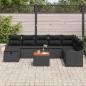 Preview: 9-teiliges Garten Sofa Set mit Kissen Schwarz Poly Rattan, 2-Sitzer Garten Sofa mit Stauraum & Kissen Schwarz Poly Rattan