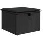 Preview: 9-teiliges Garten Sofa Set mit Kissen Schwarz Poly Rattan, 2-Sitzer Garten Sofa mit Stauraum & Kissen Schwarz Poly Rattan