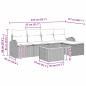 Preview: 6-teiliges Garten Sofaset mit Kissen Grau Poly Rattan, 2-Sitzer Garten Sofa mit Stauraum & Kissen Grau Poly Rattan