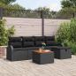 Preview: ARDEBO.de - Gartensofa-set 6 Stk. Schwarz Poly Rattan