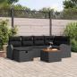 Preview: ARDEBO.de - Gartensofa-set 7 Stk. Schwarz Poly Rattan