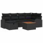 Preview: Gartensofa-set 7 Stk. Schwarz Poly Rattan