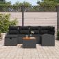 Preview: Gartensofa-set 7 Stk. Schwarz Poly Rattan