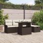 Preview: ARDEBO.de - 6-teiliges Garten Sofa Set mit Kissen, braunes Poly Rattan, 2-Sitzer Garten Sofa mit Stauraum & Kissen, braunes Poly Rattan