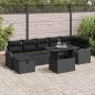 Preview: ARDEBO.de - Gartensofa-set 8 Stk. Schwarz Poly-Rattan